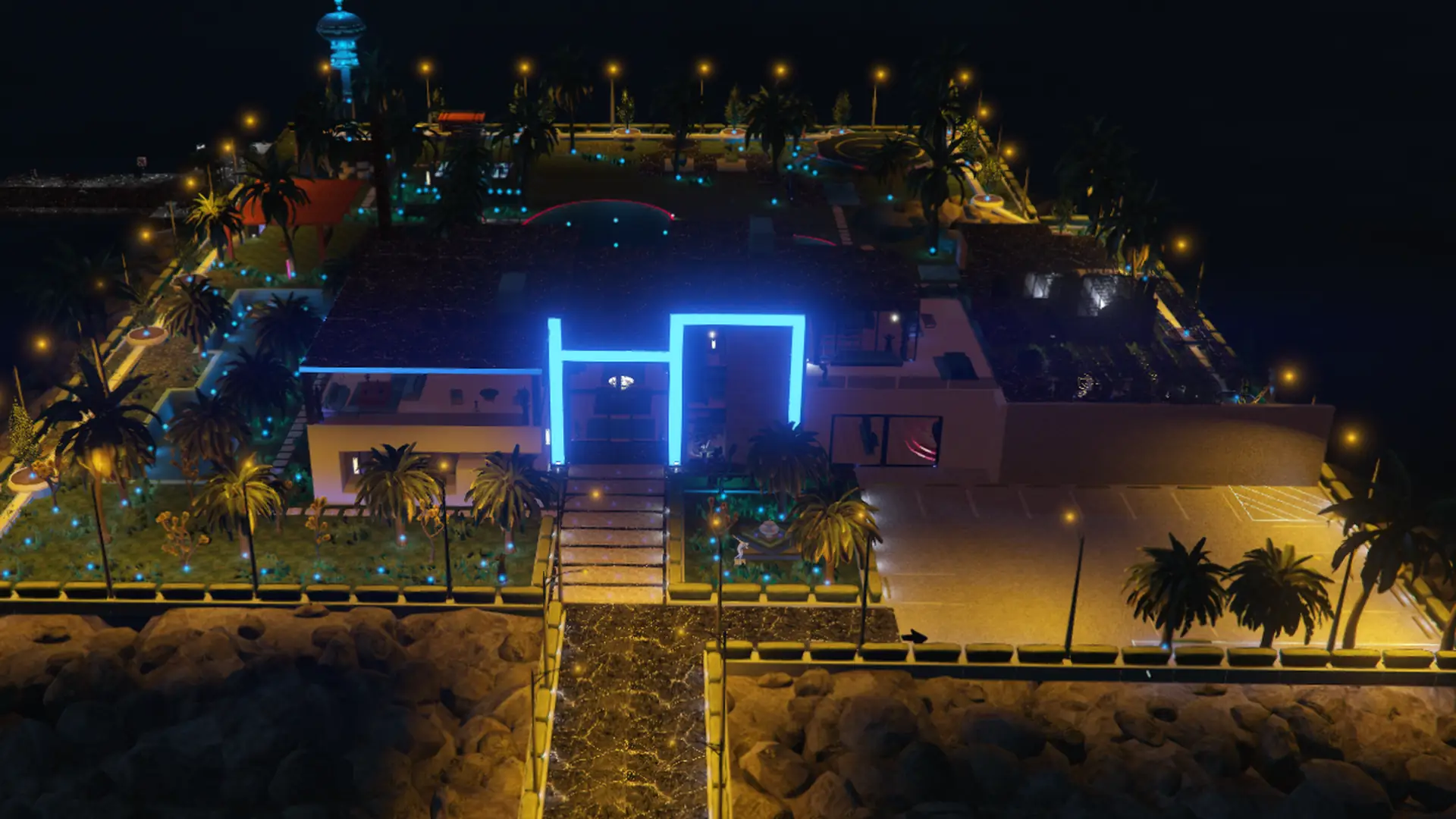 Beach Resort map at night